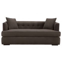 Rupert Sofa Stone Linen Dark Walnut Feather Cloud