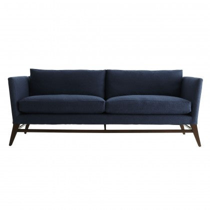 McCartney Sofa Indigo Flannel Dark Walnut