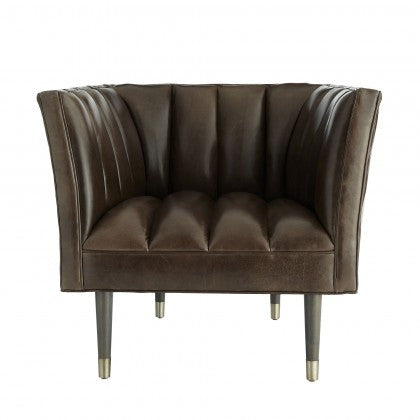 Christophe Chair Bark Leather Grey Ash