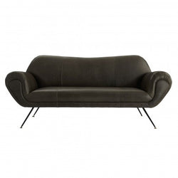 Mitchell Sofa Graphite Leather Matte Black